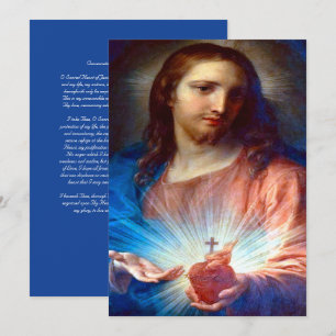 Cartes Pour Fêtes Annuelles Sacré Coeur de Jésus avec prière de consécration
