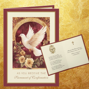 Cartes Pour Fêtes Annuelles Sacrement de Confirmation Prière Religieuse