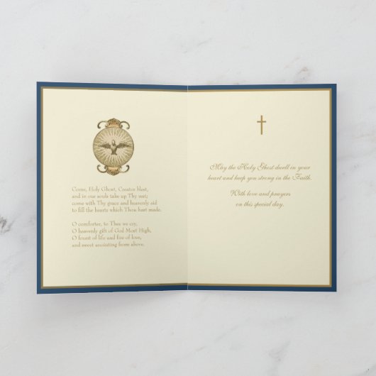 Cartes Pour Fêtes Annuelles Sacrement de Confirmation Prière Religieuse (Intérieur)