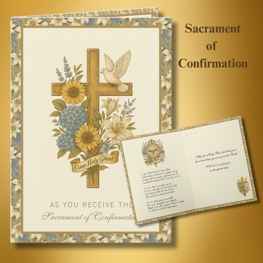 Cartes Pour Fêtes Annuelles Sacrement de la confirmation Prière religieuse