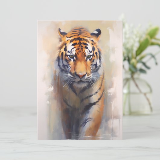 Cartes Pour Fêtes Annuelles Safari Aquarelle Tigre (Debout devant)