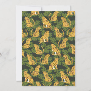 Cartes Pour Fêtes Annuelles Safari tropical sauvage Leopard Jungle Palms