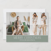 Cartes Pour Fêtes Annuelles SAGE Christmas Elegant 4 Collage Message photo (Devant)