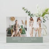 Cartes Pour Fêtes Annuelles SAGE Christmas Elegant 4 Collage Message photo (Debout devant)