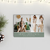 Cartes Pour Fêtes Annuelles SAGE Christmas Elegant 4 Collage Message photo