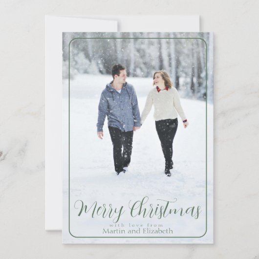 Cartes Pour Fêtes Annuelles Sage Frame Joyeux Noël avec photo (Devant)