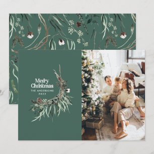 Cartes Pour Fêtes Annuelles Sage green Elégant color botanical rustic