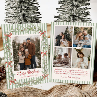 Cartes Pour Fêtes Annuelles Sage Green Family Photo Christmas Holiday Card