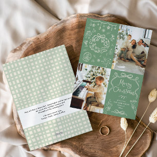 Cartes Pour Fêtes Annuelles Sage Green Main Drag Bows Joyeux Noël 2 Photo