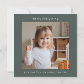 Cartes Pour Fêtes Annuelles Sage Green Modern Merry Tout 2 Carré photo (Devant)