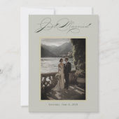 Cartes Pour Fêtes Annuelles Sage Green Olive Branch Monogram Just Married (Devant)