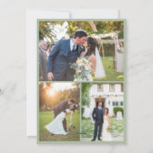 Cartes Pour Fêtes Annuelles Sage Green Rustic Marié & Joyeux 4 Mariage photo (Dos)