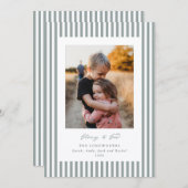 Cartes Pour Fêtes Annuelles Sage Green Stripes Glory to God Flat Photo (Devant / Derrière)