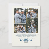 Cartes Pour Fêtes Annuelles Sage Green Stripped Blue Bow Christmas 5 Photo (Dos)