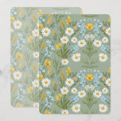Cartes Pour Fêtes Annuelles Sage Green Wildflower (Devant / Derrière)