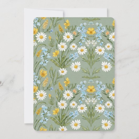 Cartes Pour Fêtes Annuelles Sage Green Wildflower (Devant)