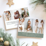 Cartes Pour Fêtes Annuelles SAGE Joyeux Noël chic 9 Collage Multi Photo<br><div class="desc">Partagez les moments forts de votre famille avec cette carte de Noël en revue qui présente un design simple, minimal et propre. Le devant comprend un collage moderne de 6 photos jumelé à l'accueil festif "Joyeux Noël" dans une élégante police serif sur une subtile couleur verte sauge, avec espace pour...</div>