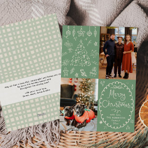 Cartes Pour Fêtes Annuelles Sage vert Joyeux Noël 2 Photo