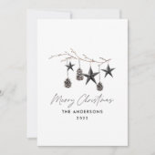 Cartes Pour Fêtes Annuelles Sage vert moderne scandi élégant script Noël (Devant)