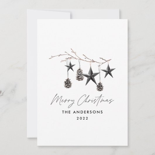 Cartes Pour Fêtes Annuelles Sage vert moderne scandi élégant script Noël (Devant)