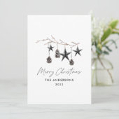 Cartes Pour Fêtes Annuelles Sage vert moderne scandi élégant script Noël (Debout devant)