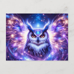 Cartes Pour Fêtes Annuelles Sagesse Mystique Cosmique Hibou Spirituel Céleste 