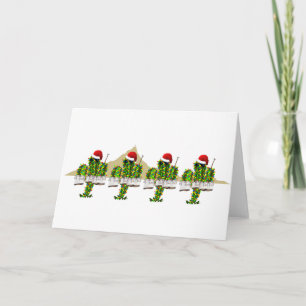 Cartes Pour Fêtes Annuelles Saguaros de Noël Jouant aux quads