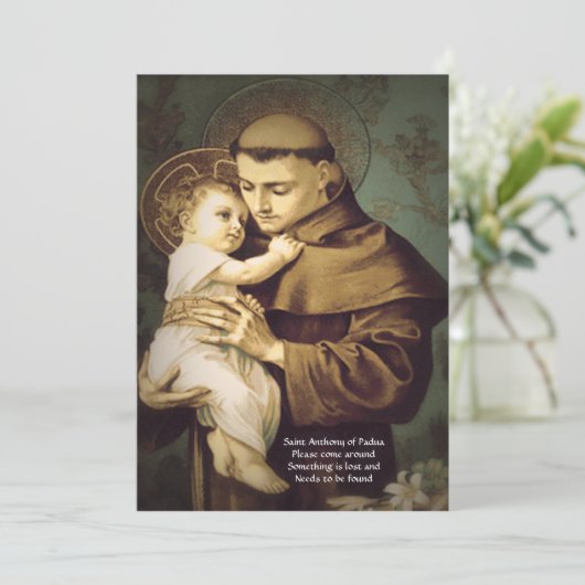 Cartes Pour Fêtes Annuelles Saint Anthony Prière de Restauration des objets pe (Debout devant)