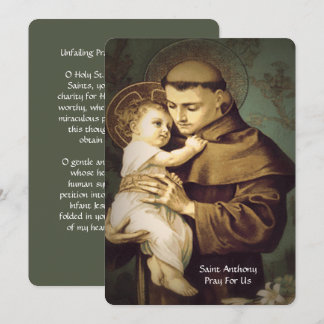 Cartes Pour Fêtes Annuelles Saint Anthony Prière sans faille