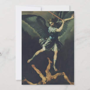 Cartes Pour Fêtes Annuelles Saint Archange Michael bat le diable