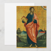 Cartes Pour Fêtes Annuelles Saint Bartholomée l'icône orthodoxe apôtre (Devant / Derrière)