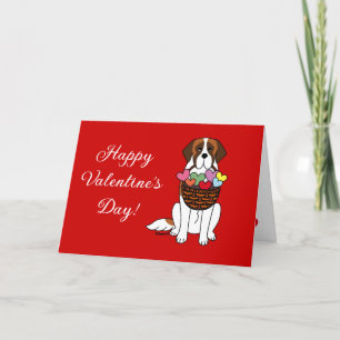Cartes Pour Fêtes Annuelles Saint Bernard Dessin Animé Saint-Valentin