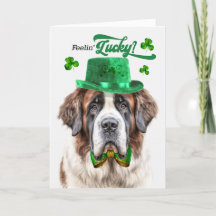Saint Bernard Dog Feelin' Lucky St Patrick's Day