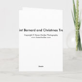 Cartes Pour Fêtes Annuelles Saint Bernard et sapin de Noël (Dos)