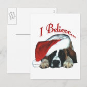 Cartes Pour Fêtes Annuelles Saint Bernard I Believe (Devant / Derrière)