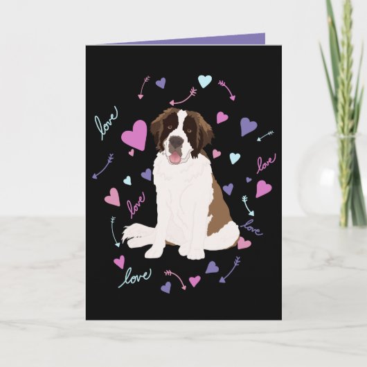 Cartes Pour Fêtes Annuelles Saint Bernard Saint-Valentin (Devant)