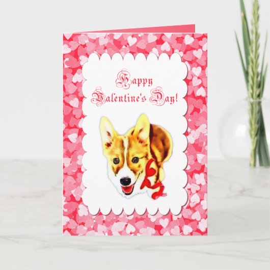 Cartes Pour Fêtes Annuelles Saint Corgi Saint Valentin (Devant)