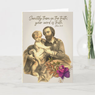Cartes Pour Fêtes Annuelles Saint Joseph Jésus Fête de la prière religieuse