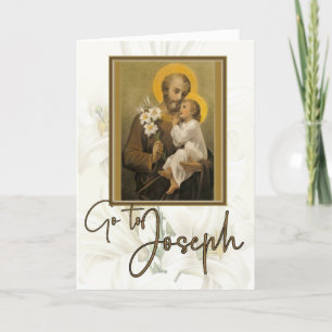 Cartes Pour Fêtes Annuelles Saint Joseph Jésus Pape Religieux Catholique Pie I