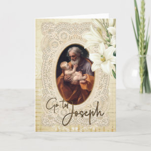 Cartes Pour Fêtes Annuelles Saint Joseph Jésus Pape Religieux Catholique Pie I