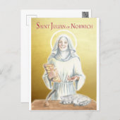 Cartes Pour Fêtes Annuelles Saint Julian de Norwich (1342-1416) (Devant / Derrière)