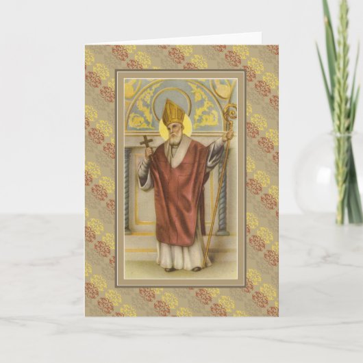 Cartes Pour Fêtes Annuelles Saint Nicolas de Myra Evêque Noël (Devant)
