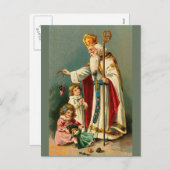 Cartes Pour Fêtes Annuelles Saint Nicolas de Noël (Devant / Derrière)
