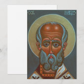 Cartes Pour Fêtes Annuelles Saint Nicolas le travailleur miracle (Devant / Derrière)