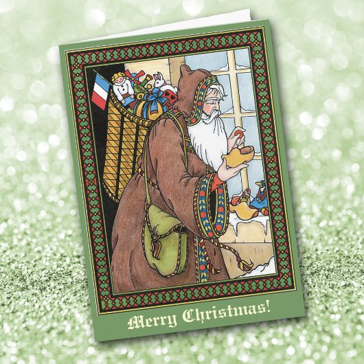 Cartes Pour Fêtes Annuelles Saint Nicolas victorien Ancien Noël