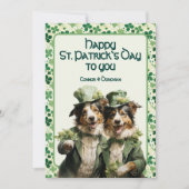 Cartes Pour Fêtes Annuelles Saint Patrick Cheerful Irish Paws Duo Chig (Devant)