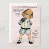 Cartes Pour Fêtes Annuelles Saint-Patrick vintage (Devant / Derrière)