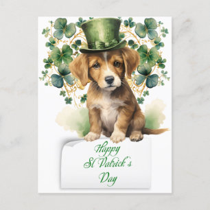 Cartes Pour Fêtes Annuelles Saint Patrick's Day Cute Irish Puppy