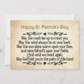 Cartes Pour Fêtes Annuelles Saint Patrick's Day Irish Blessing May the Road (Devant)