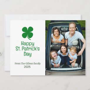 Cartes Pour Fêtes Annuelles Saint-patrick's day Photo de famille Shamrock vert